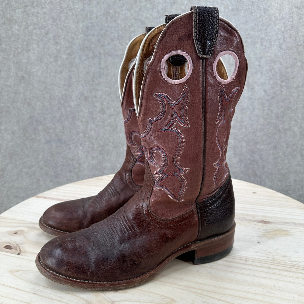 Biltrite‎ Leather Western Cowboy Boots Mens 8 Pull Holes Embroidered